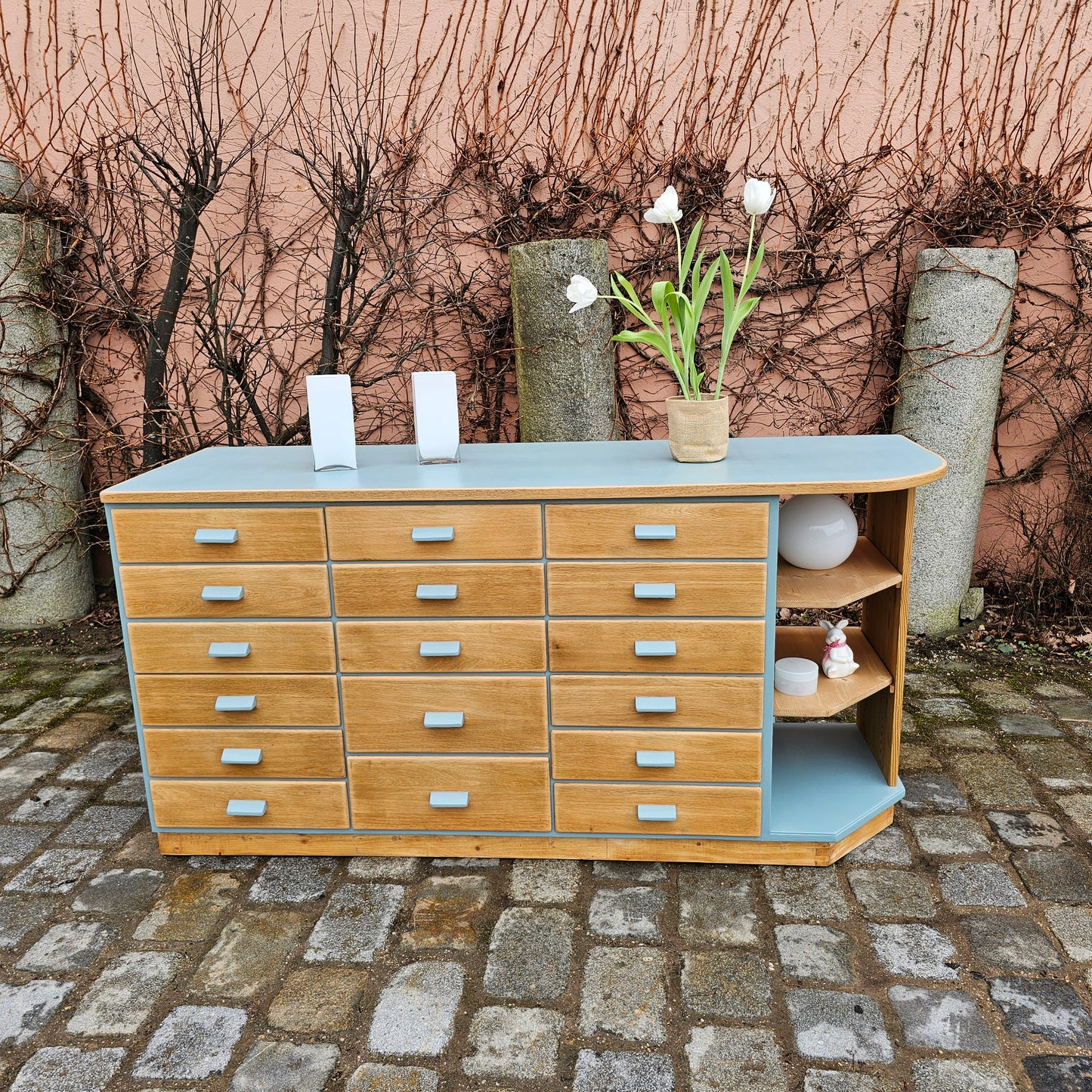 Apothekerschrank mit Highlights in Aquamarin - 131