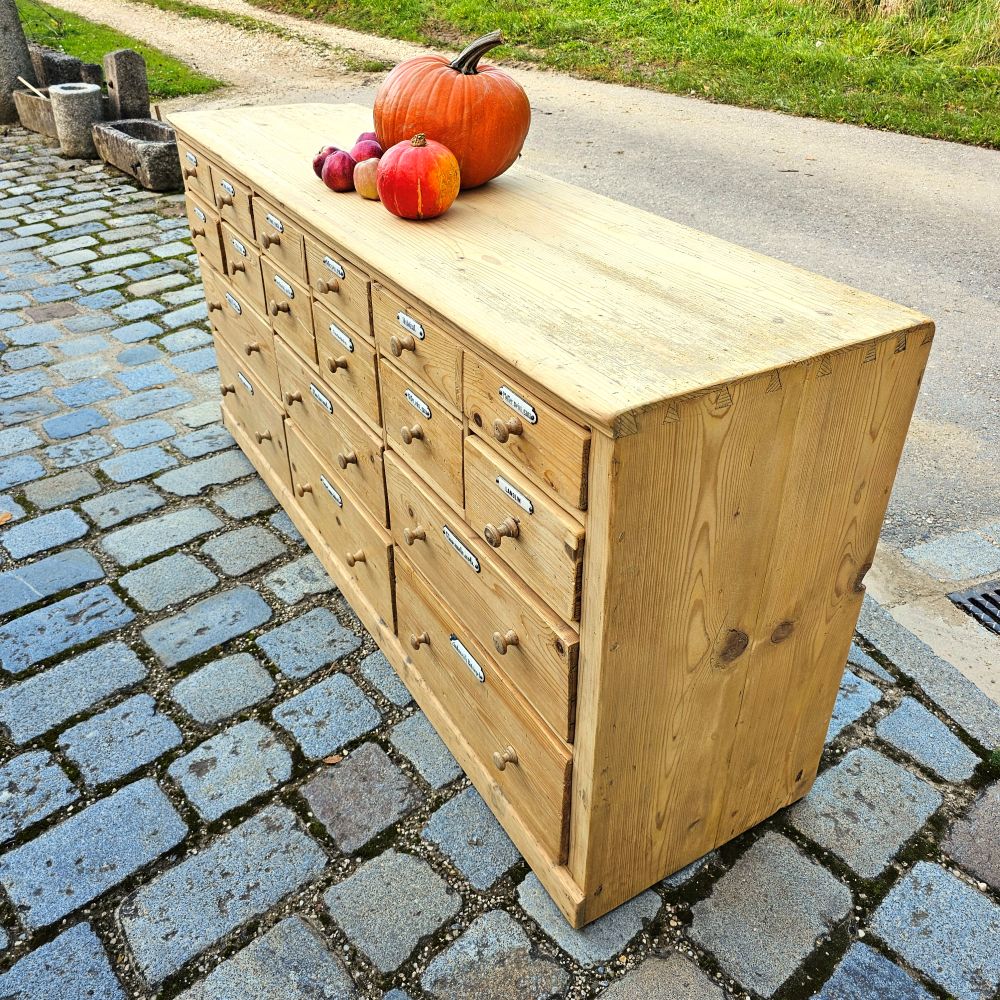 Alter antiker Apothekerschrank Schubladenschrank Ladentheke - 269