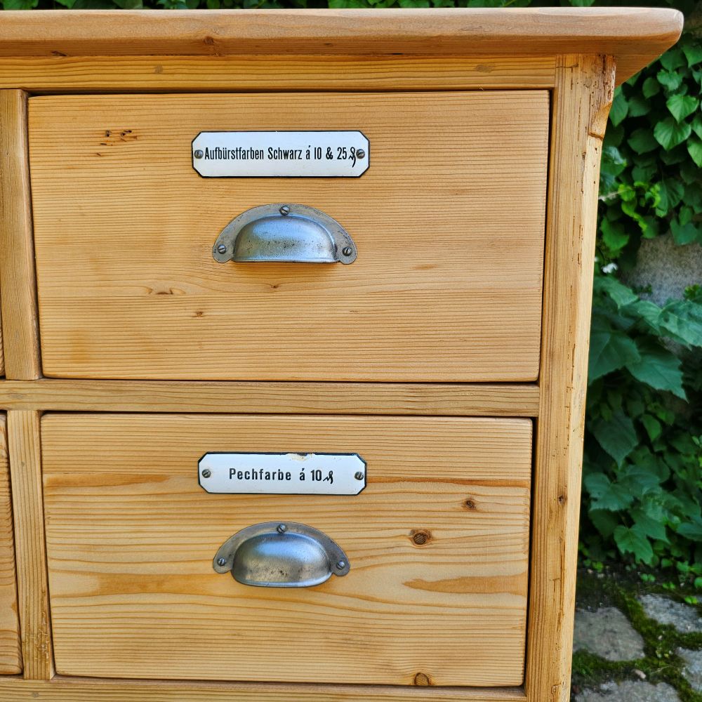 Alter antiker Apothekerschrank Sideboard Kommode mit 12 Schüben - 241