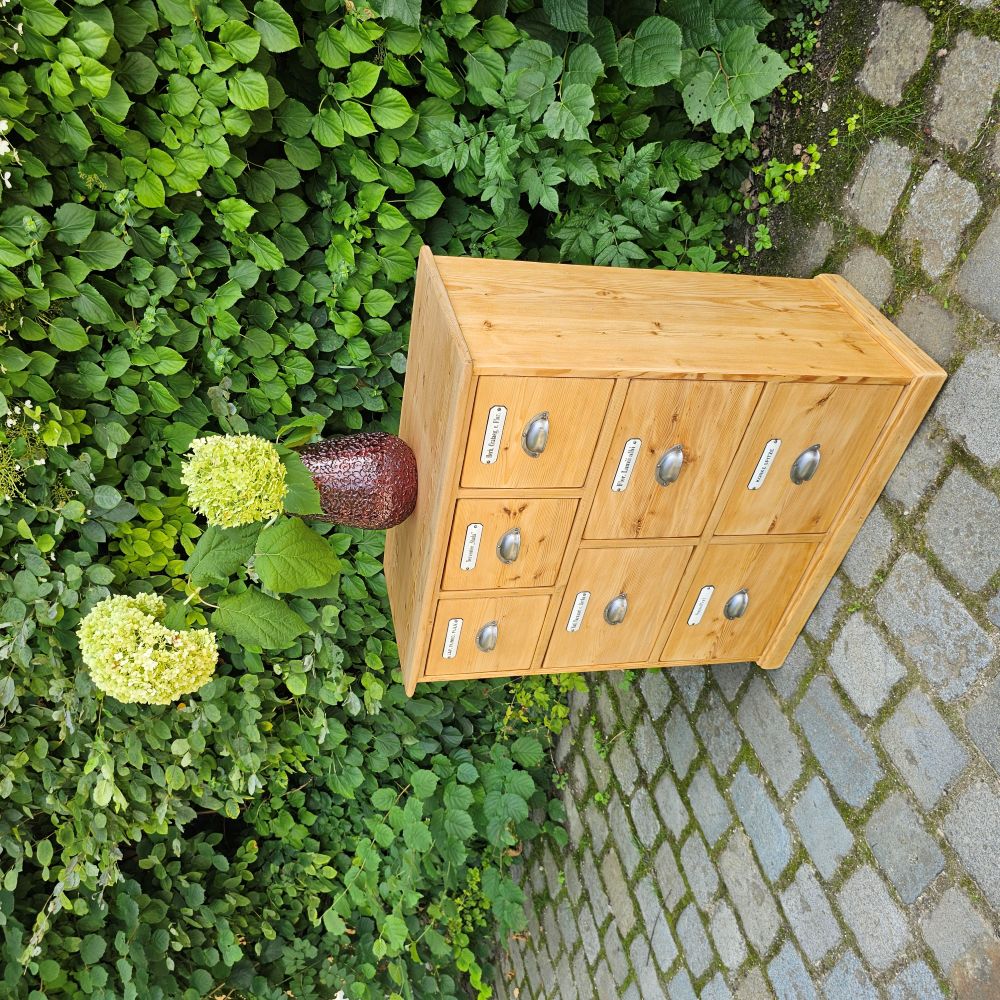 Alter antiker Apothekerschrank Apothekerkommode Schubladenschrank Sideboard - 242