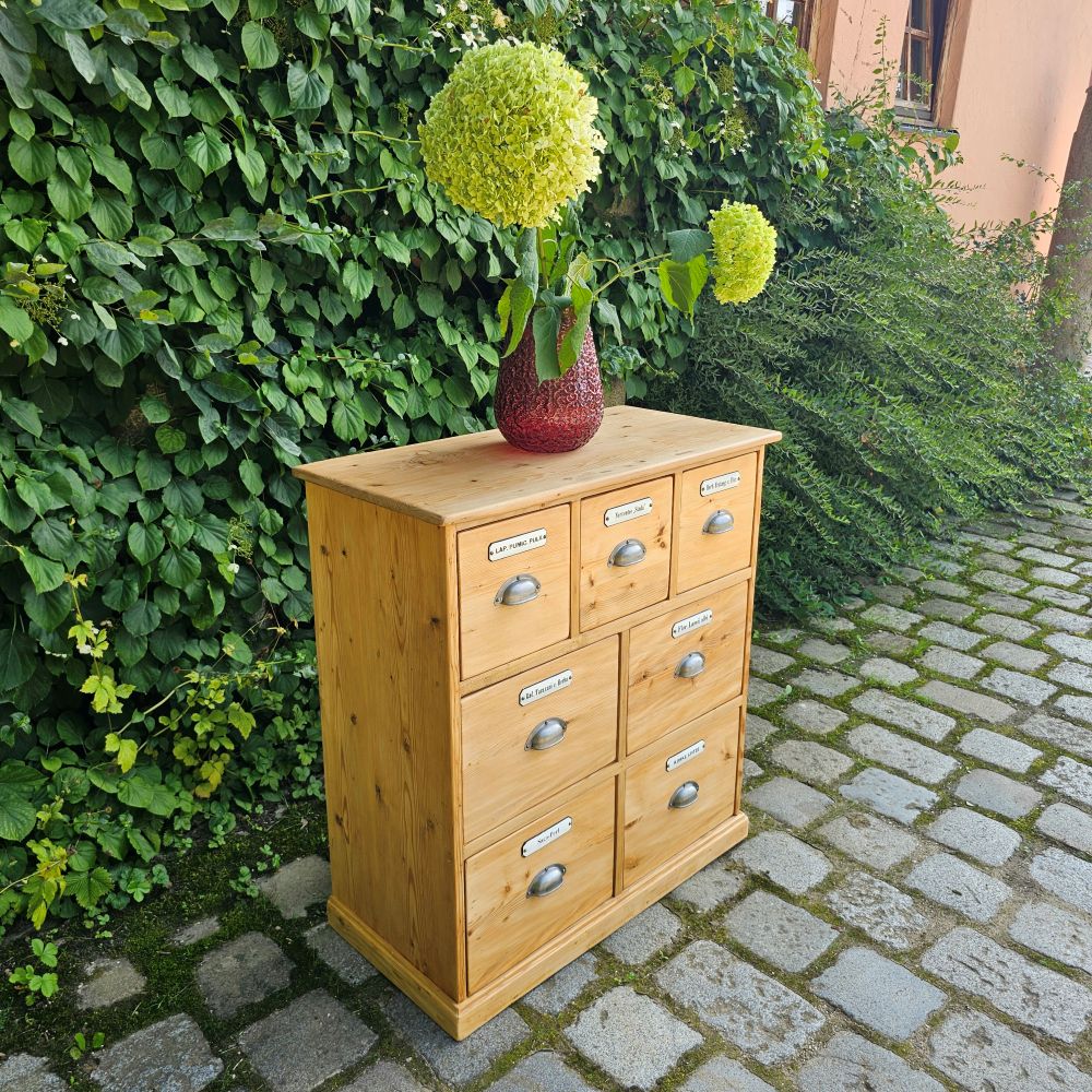 Alter antiker Apothekerschrank Apothekerkommode Schubladenschrank Sideboard - 242