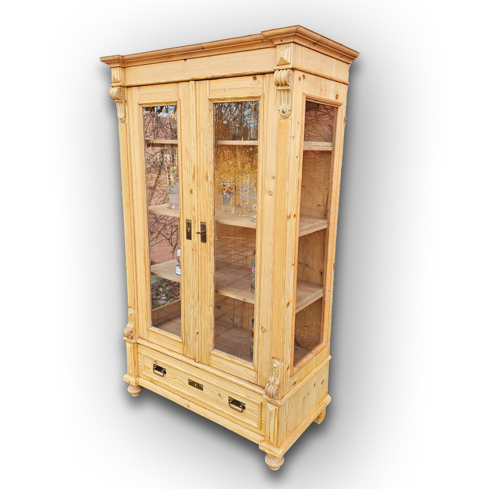 2-türige Glas-Vitrine mit 1 Schublade - 209