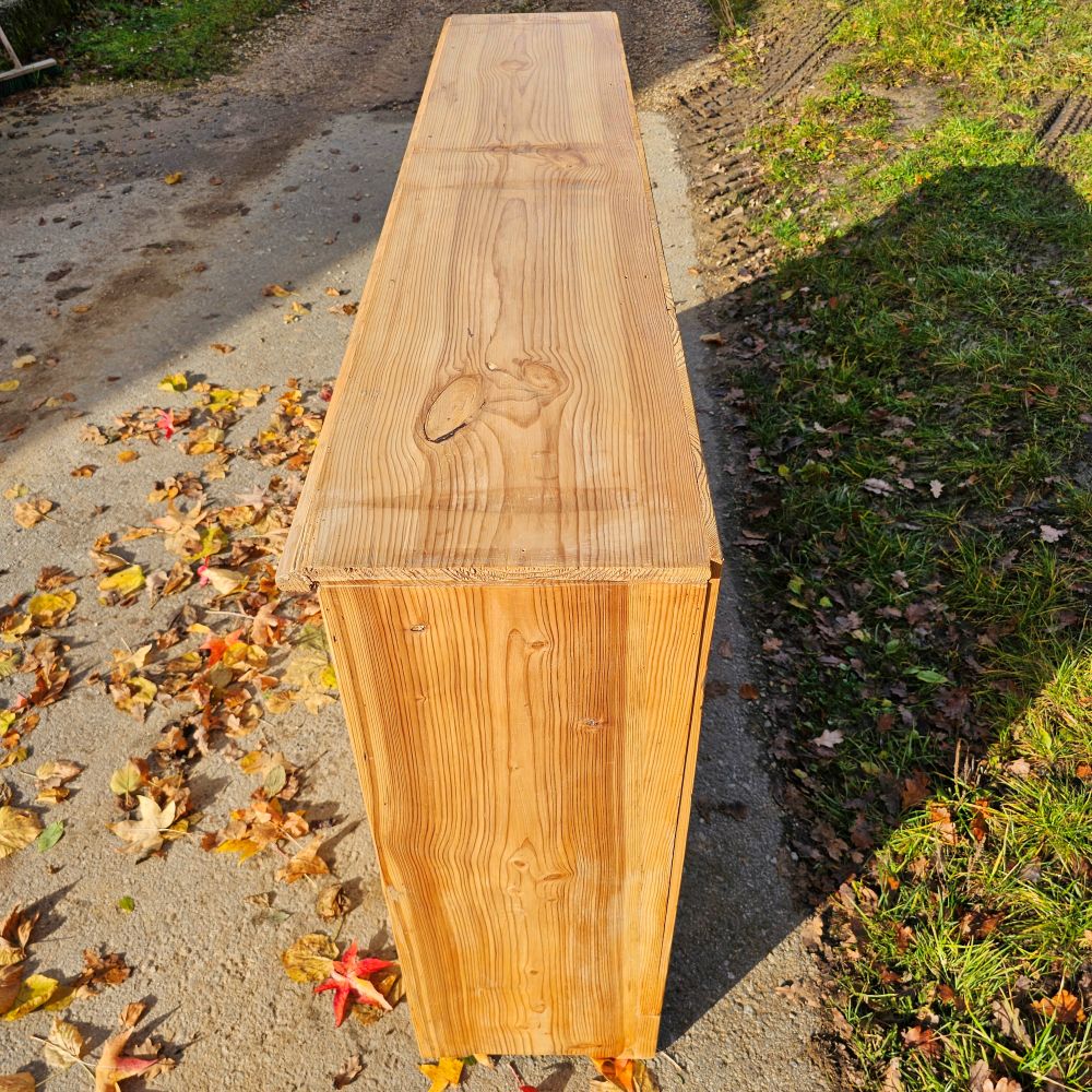 Alter antiker Apothekerschrank Schubladenschrank Ladentheke mit Porzellanschildern - 283