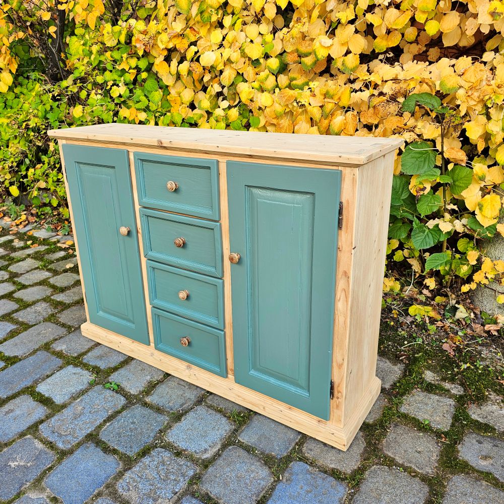 Kommode Schubladenschrank Kästchen Anrichte vintage, neu lackiert grün - 270