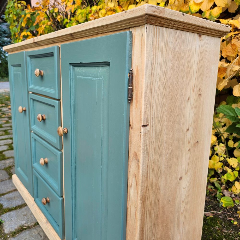 Kommode Schubladenschrank Kästchen Anrichte vintage, neu lackiert grün - 270