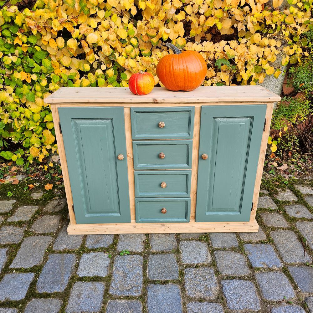 Kommode Schubladenschrank Kästchen Anrichte vintage, neu lackiert grün - 270