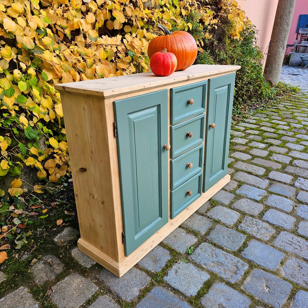 Kommode Schubladenschrank Kästchen Anrichte vintage, neu lackiert grün - 270