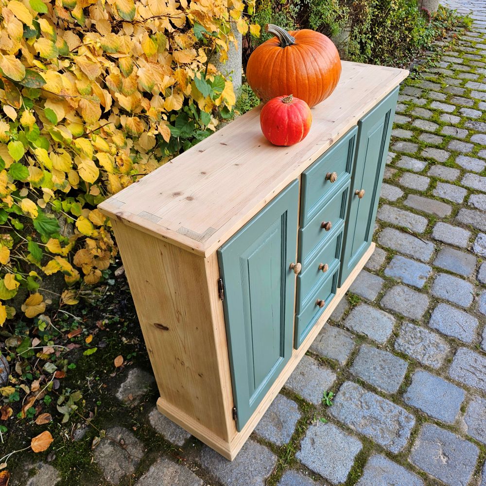 Kommode Schubladenschrank Kästchen Anrichte vintage, neu lackiert grün - 270