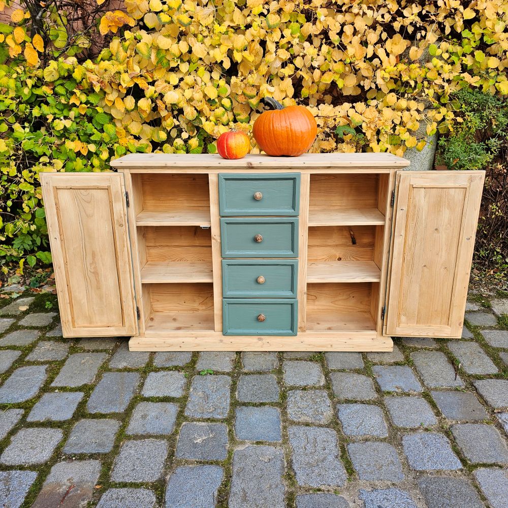 Kommode Schubladenschrank Kästchen Anrichte vintage, neu lackiert grün - 270