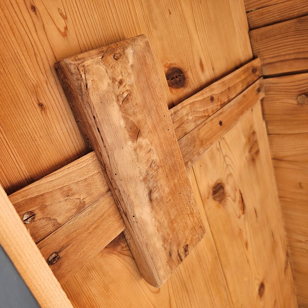 Alter Bauernschrank 2-türig alt antik farbig lackiert blau restauriert - 236