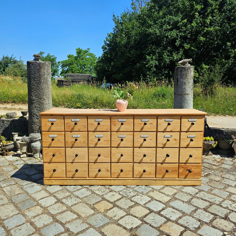 Alter antiker Apothekerschrank Apothekerkommode Schubladenschrank Drogerieschrank Sideboard - 307