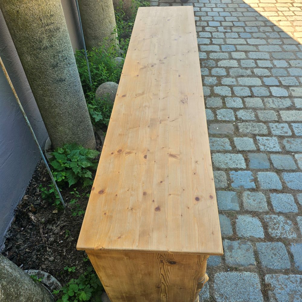 Alter antiker Apothekenschrank mit Säulen Schubladenschrank Weichholz Fichte - 304