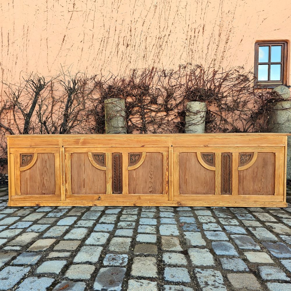 Alter antiker Apothekenschrank mit schöner Rückseite Platte Eiche Schubladen Weichholz Fichte - 294