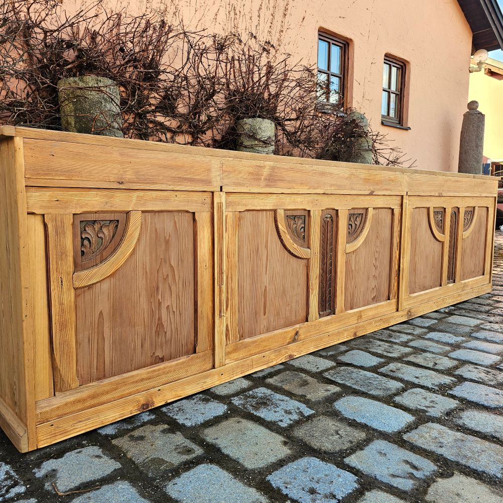 Alter antiker Apothekenschrank mit schöner Rückseite Platte Eiche Schubladen Weichholz Fichte - 294