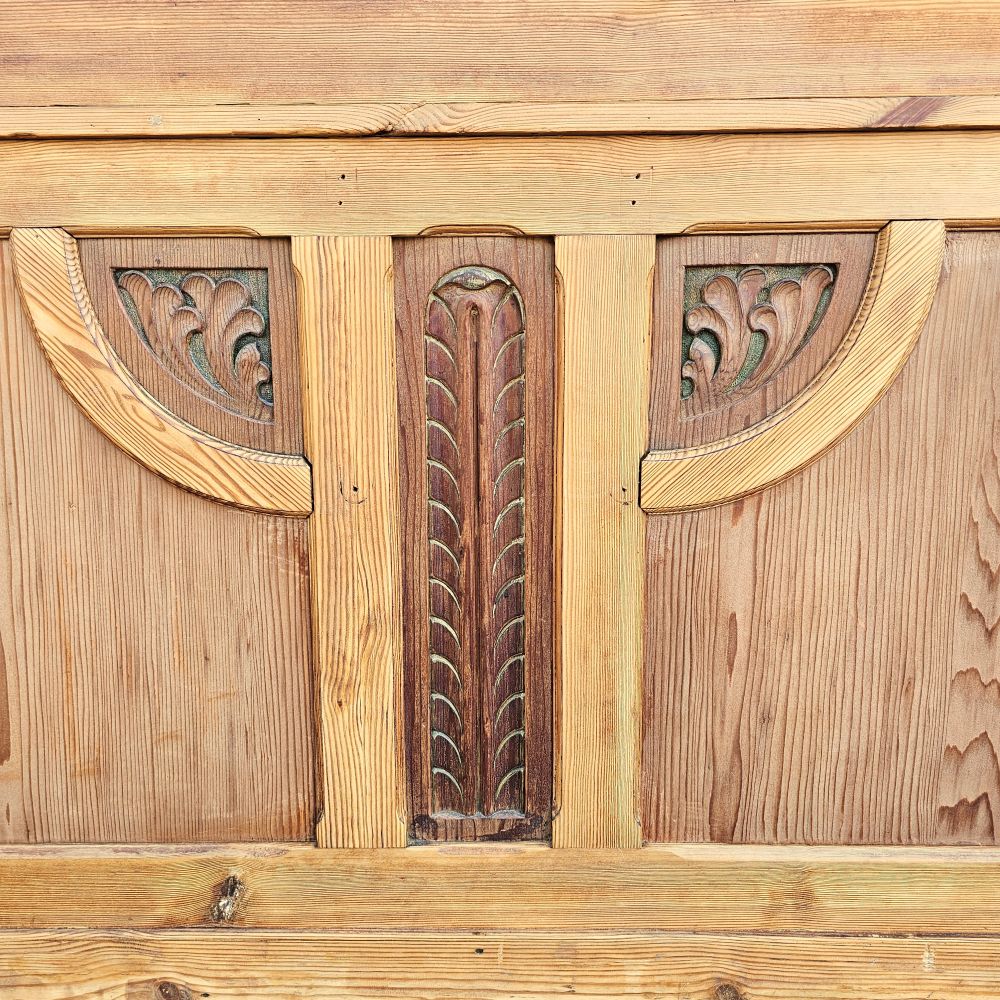 Alter antiker Apothekenschrank mit schöner Rückseite Platte Eiche Schubladen Weichholz Fichte - 294