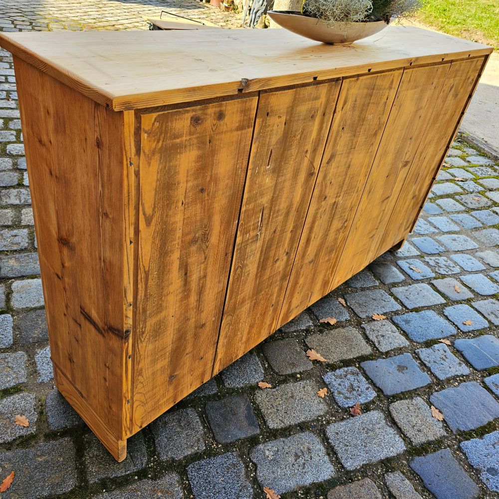 Alter antiker Apothekerschrank Schubladenschrank mit dunklen Schüben Highboard - 274