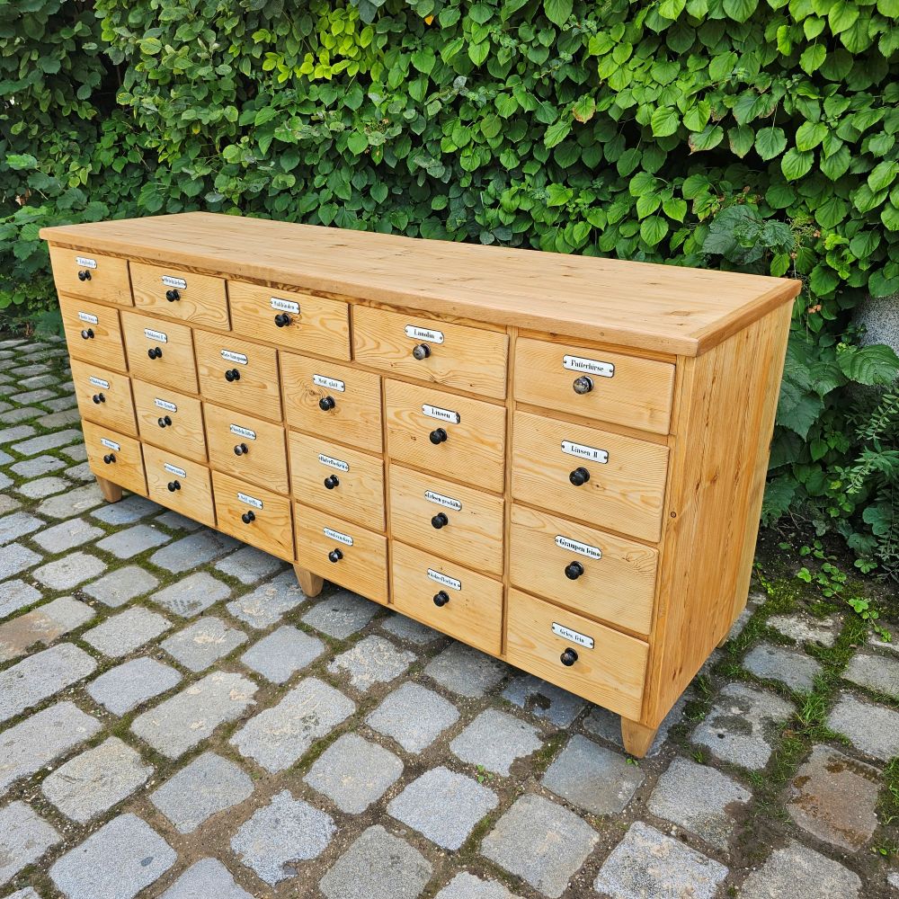 Alter antiker Apothekerschrank Apothekerkommode Schubladenschrank Drogerieschrank Zwilling - 253