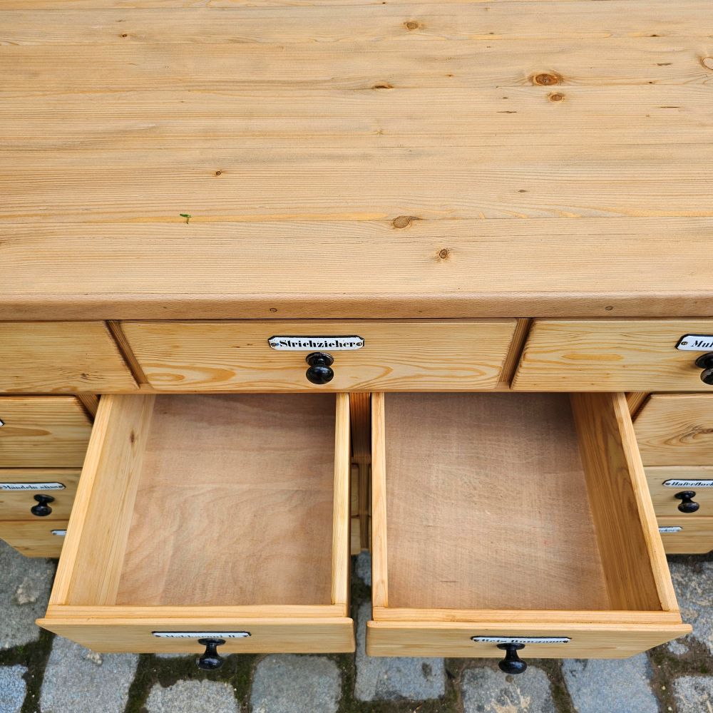Alter antiker Apothekerschrank Apothekerkommode Schubladenschrank Drogerieschrank Zwilling - 253