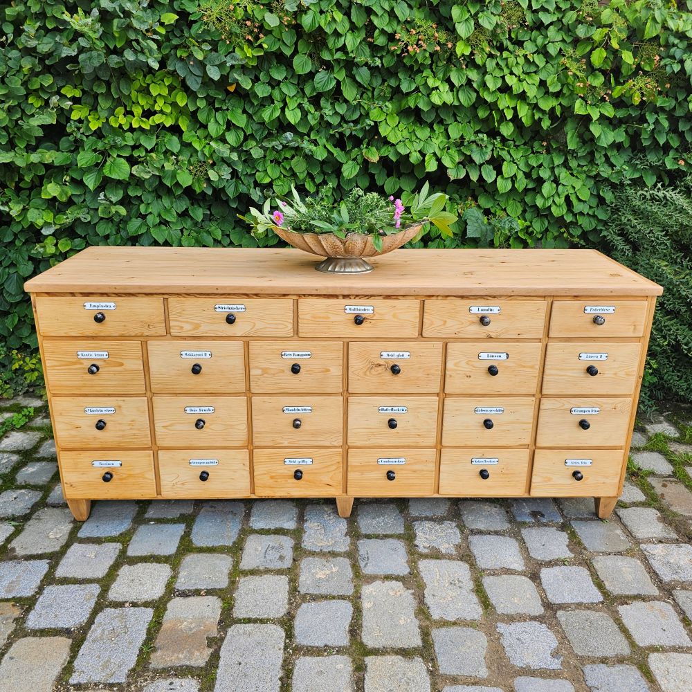 Alter antiker Apothekerschrank Apothekerkommode Schubladenschrank Drogerieschrank Zwilling - 253