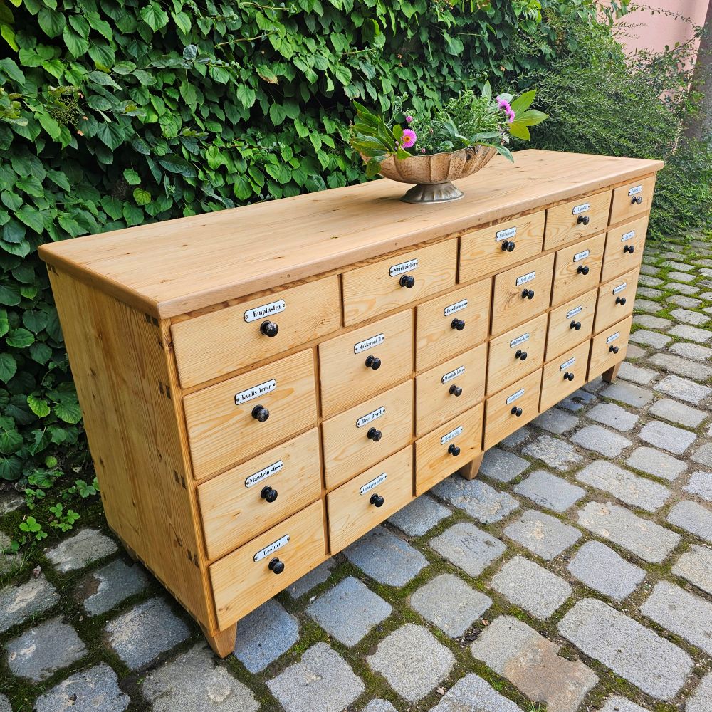 Alter antiker Apothekerschrank Apothekerkommode Schubladenschrank Drogerieschrank Zwilling - 253