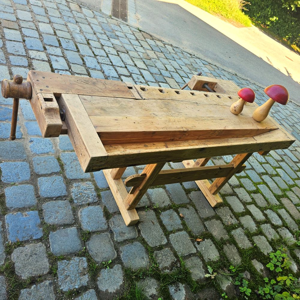 Kleine Alte rustikale Hobelbank Kaffeebar für Küche Tisch Schreibtisch - 266