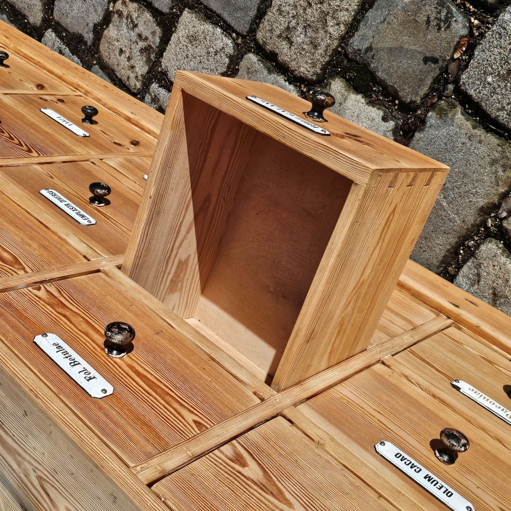Alter antiker Apothekerschrank Schubladenschrank Ladentheke - 295