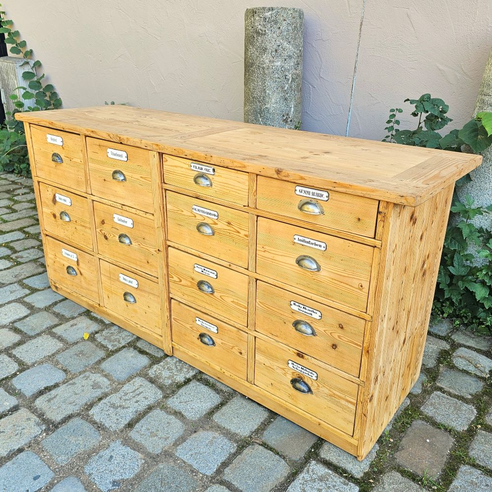 Alter antiker Apothekenschrank mit großen Schubladen Schubladenschrank - 316