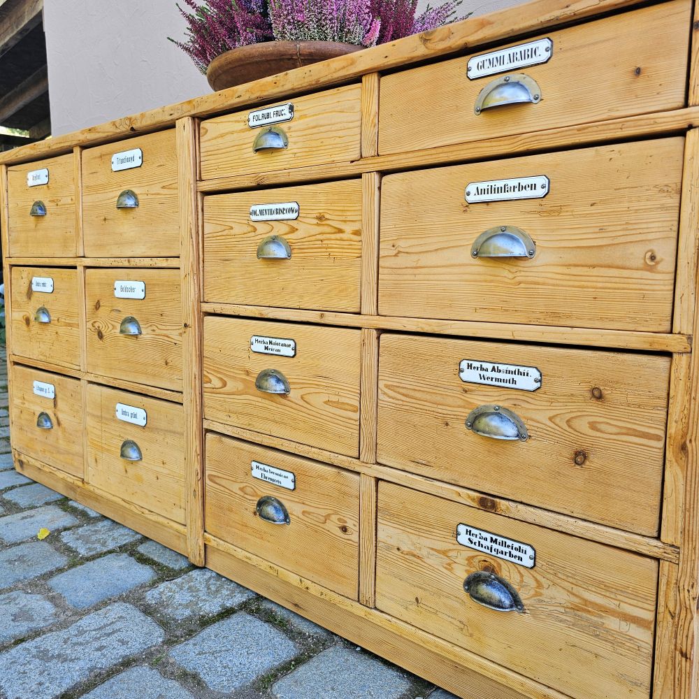 Alter antiker Apothekenschrank mit großen Schubladen Schubladenschrank - 316