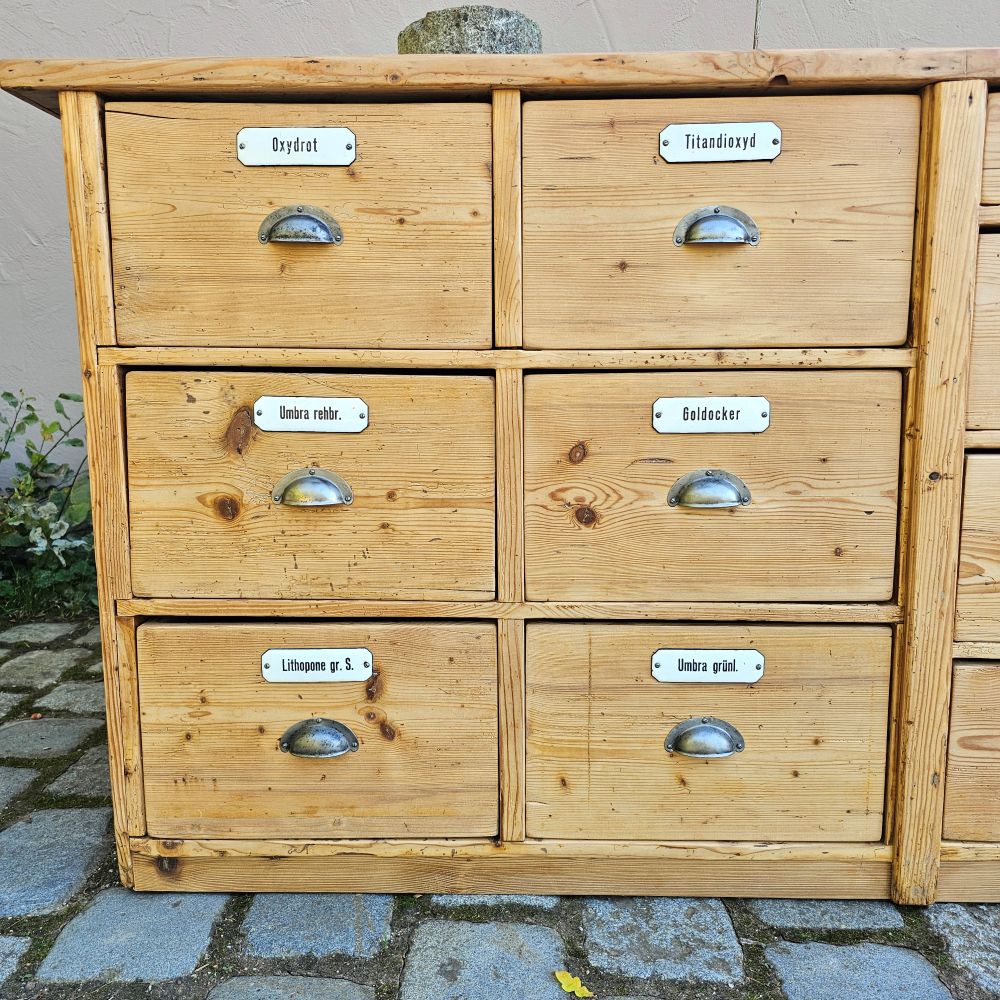 Alter antiker Apothekenschrank mit großen Schubladen Schubladenschrank - 316