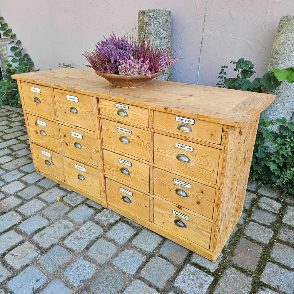 Alter antiker Apothekenschrank mit großen Schubladen Schubladenschrank - 316