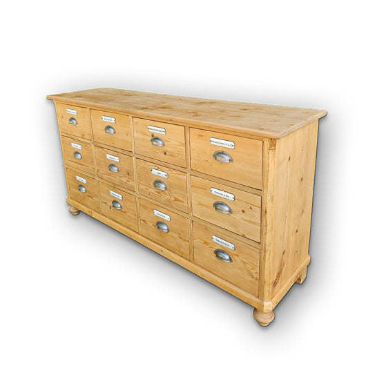 Alter antiker Apothekerschrank Sideboard Kommode mit 12 Schüben - 241