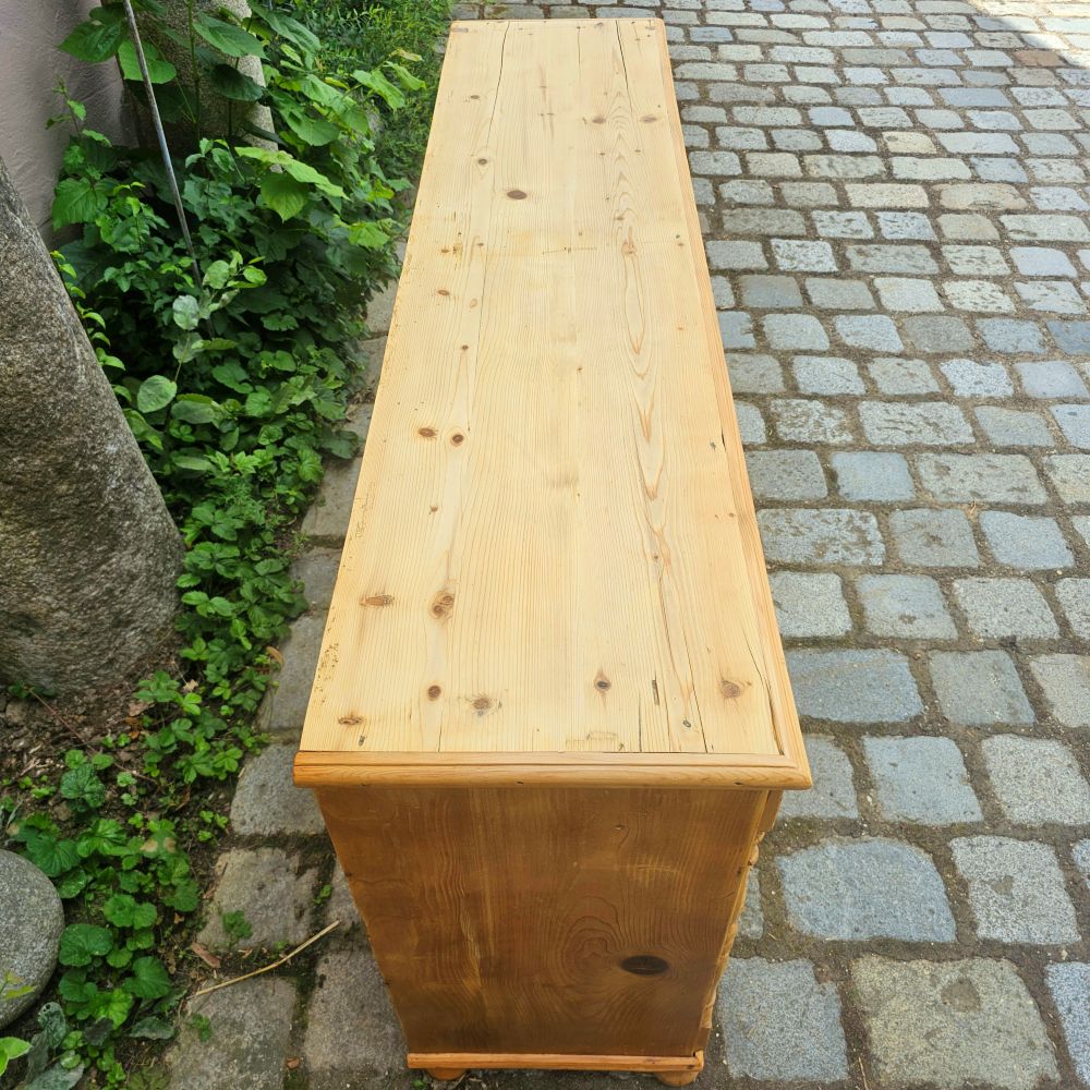 Alter antiker Apothekenschrank mit Säulen Schubladenschrank Weichholz Fichte - 310