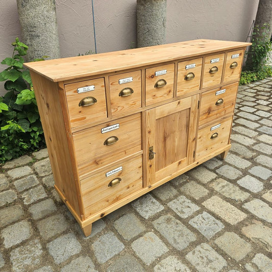 Alter antiker Apothekerschrank Schubladenschrank Ladentheke - 311