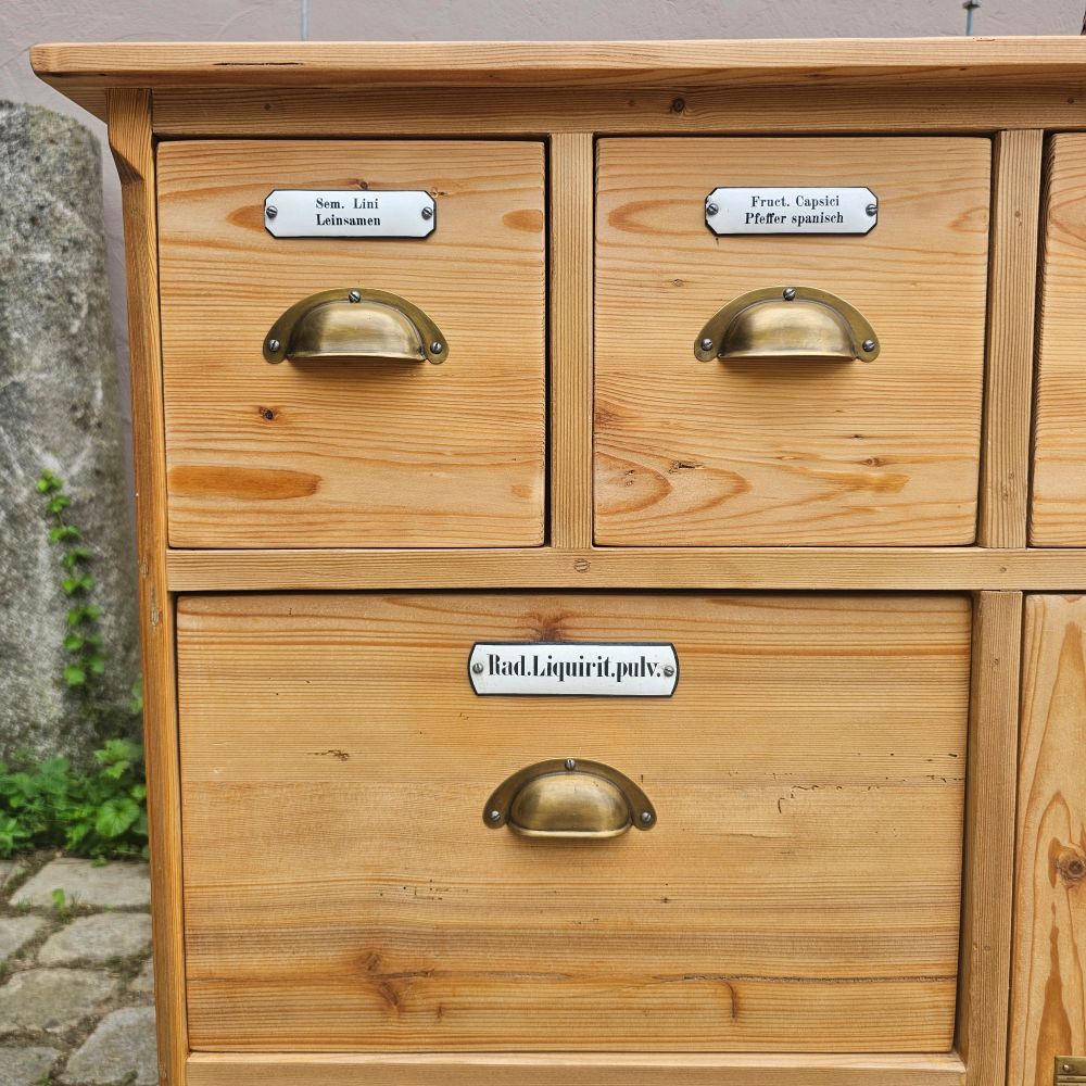 Alter antiker Apothekerschrank Schubladenschrank Ladentheke - 311