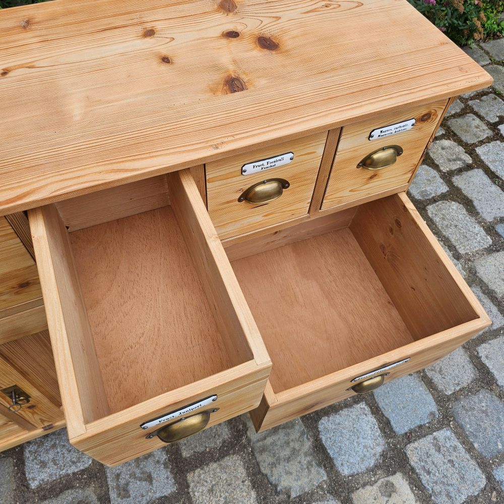 Alter antiker Apothekerschrank Schubladenschrank Ladentheke - 311