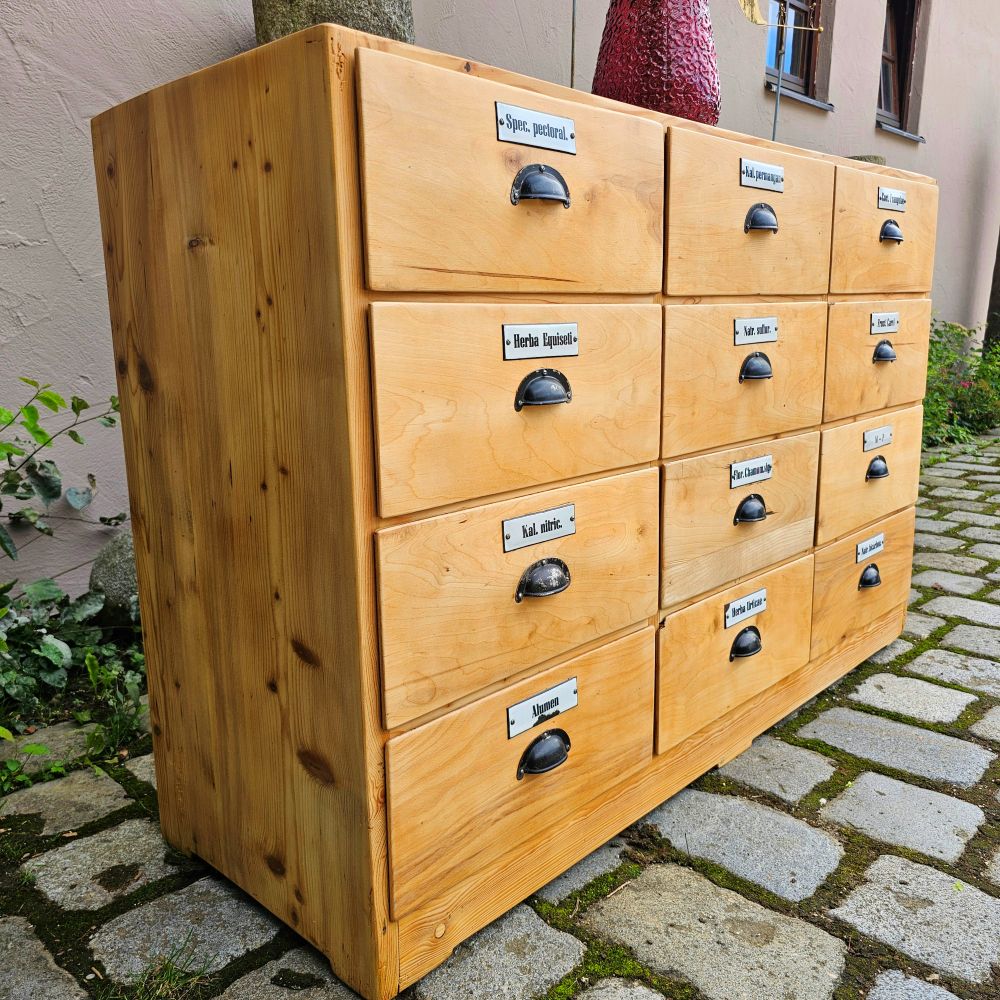 Alter antiker Apothekenschrank mit großen Schubladen Schubladenschrank - 312