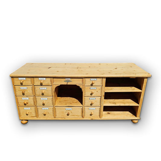 Alter antiker Apothekerschrank Schubladenschrank Ladentheke - 245