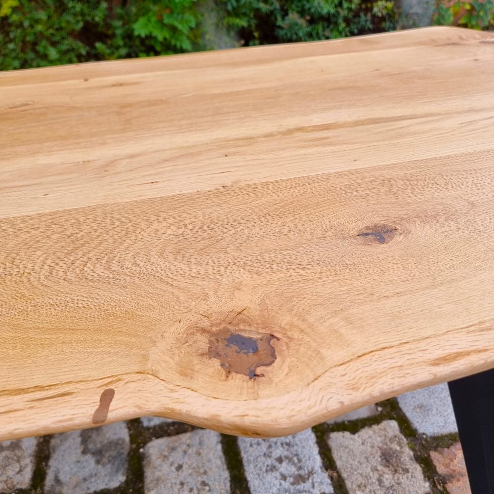 Eichentisch Vollholz Massivholztisch Tisch Esstisch mit Baumkante - 246