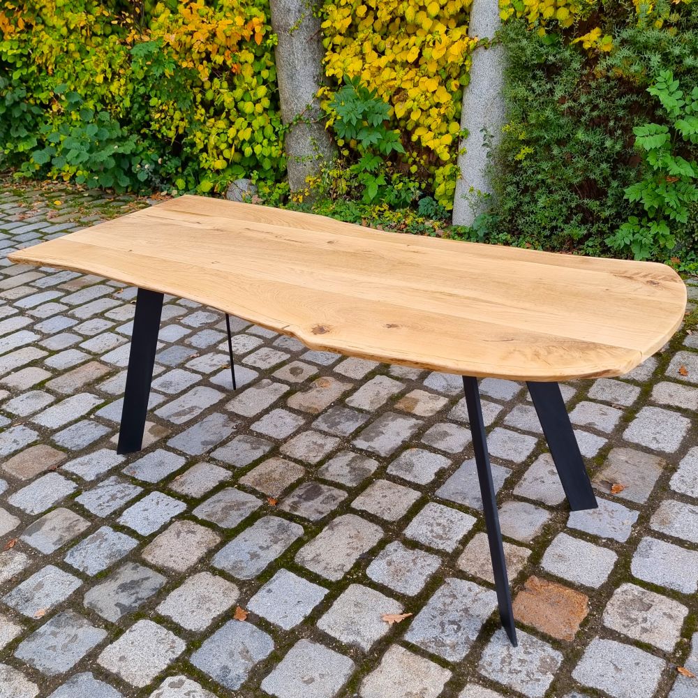 Eichentisch Vollholz Massivholztisch Tisch Esstisch mit Baumkante - 246