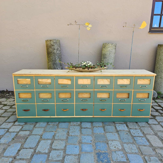 Kramerschrank Krämerschrank Kommode Schubladenschrank vintage, neu lackiert grün - 303