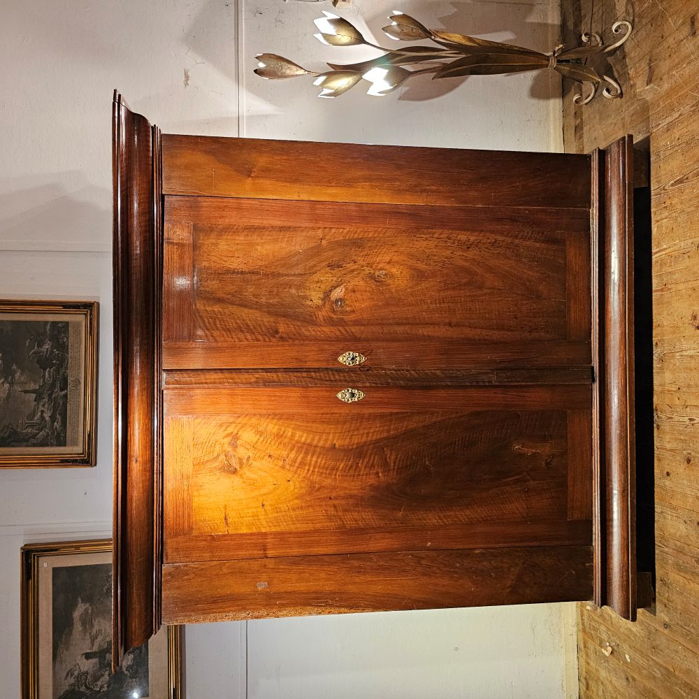 Edler alter antiker originaler großer eleganter Biedermeier Schrank Nussbaum - 285