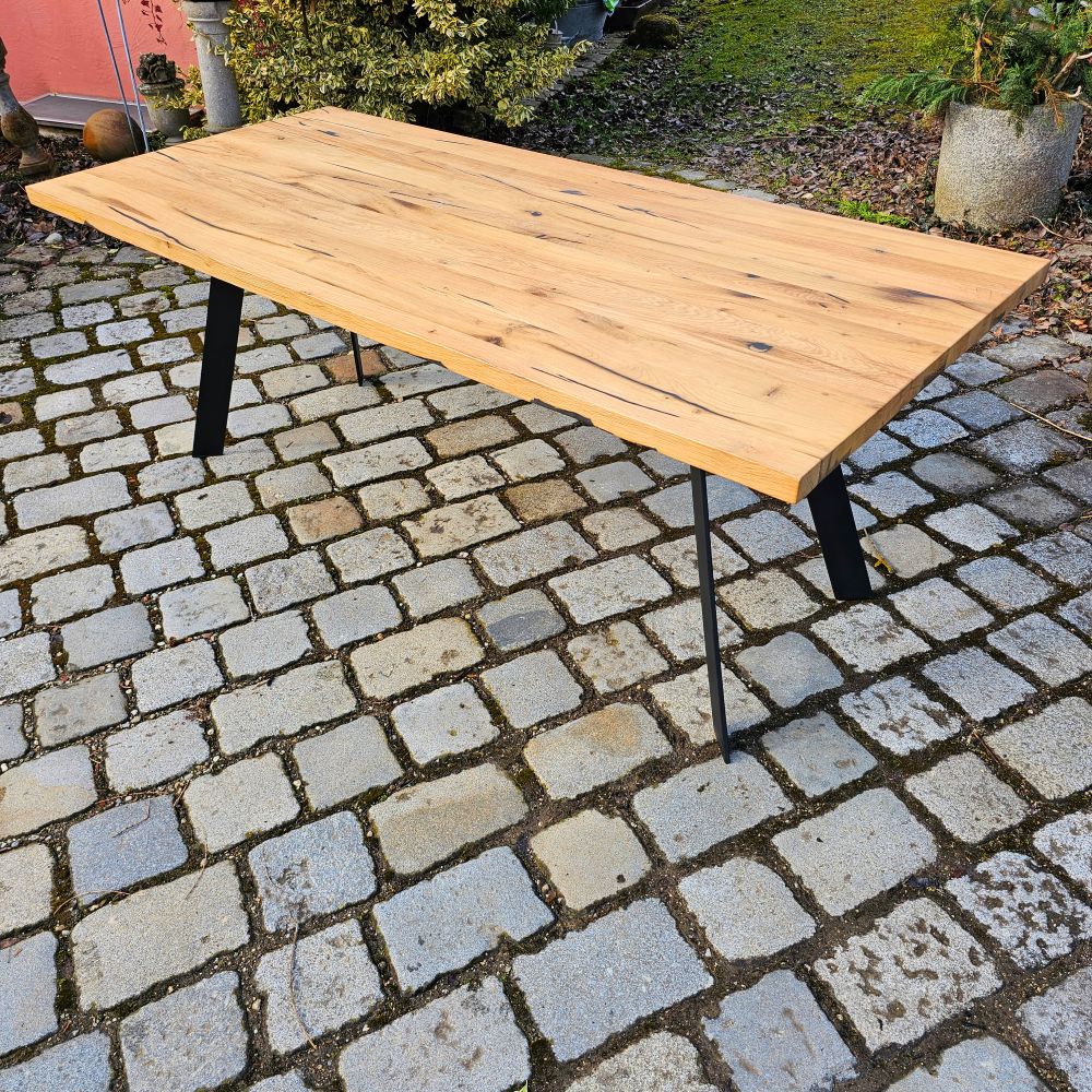 Eichentisch Vollholz Massivholztisch Tisch Esstisch mit Baumkante - 246