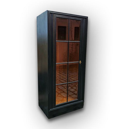 Edle Glas-Vitrine mit Facettenschliff schwarz lackiert - 198