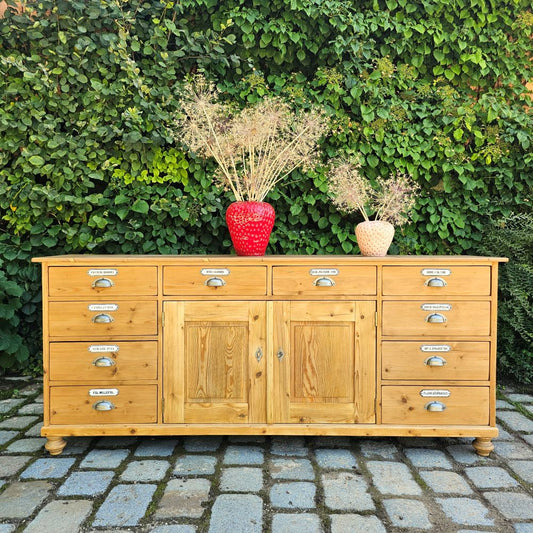 Alter antiker Apothekerschrank Schubladenschrank Ladentheke - 243