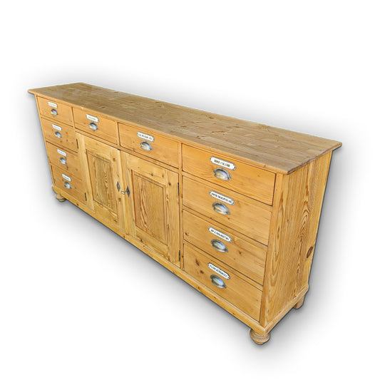 Alter antiker Apothekerschrank Schubladenschrank Ladentheke - 243